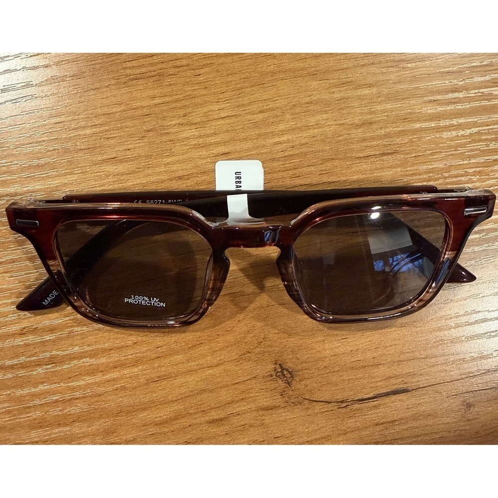 Urban Outfitters Highland Square Sunglasses Brown One Size Plastic Sunglasses - Picture 2 of 9
